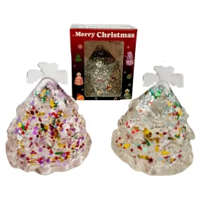   Karácsonyi glitteres squishy, antistressz játék, 6x7cm, többféle színben