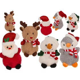   Karácsonyi plüss figura, kb. 15 cm, többféle (télapó, rénszarvas, hóember, pingvin)