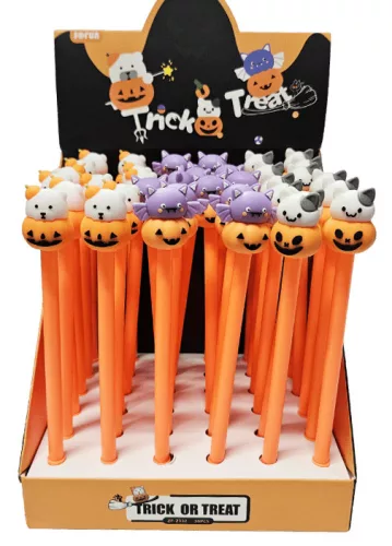 Halloweeni zseléstoll (tök jegesmedvével, denevérrel vagy cicával), Trick or Treat, többféle változat