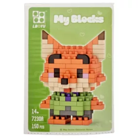   Építőkocka készlet, mikroblokk, My Blocks, Zootropolis Nick Wilde róka (7230A), 150 db-os, 14+