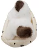 Illatos, cica plüssfigura ágyikóban, fehér, 15 cm hosszú