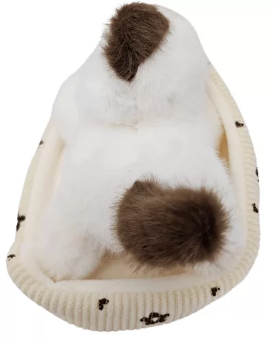 Illatos, cica plüssfigura ágyikóban, fehér, 15 cm hosszú