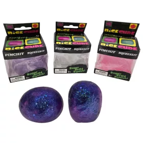   Ice Cube squishy henger, Needoh, 5 cm-es, csillogó, többféle színben