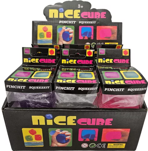 Ice Cube squishy henger, Needoh, 5 cm-es, csillogó, többféle színben