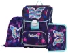 OXY Premium csatos iskolatáska szett tolltartóval és tornazsákkal, Butterfly