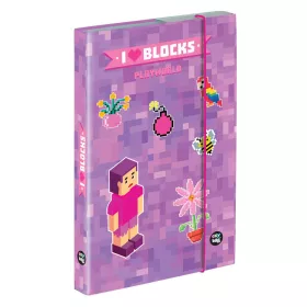   Minecraft mintás füzetbox A/5, OXY 2026 Playworld Girl, lila-rózsaszín