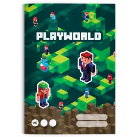   Playworld, Minecraft mintás tűzött füzet A/5, 32 lap vonalas 3.osztály (12-32)