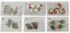 Karácsonyi medálok, kb. 1,5-2 x 1,5cm, 4 db/csomag, többféle változat
