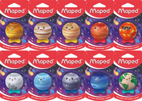 Hegyező, tartályos, 1 lyukú, Maped Planet, bolygók, többféle