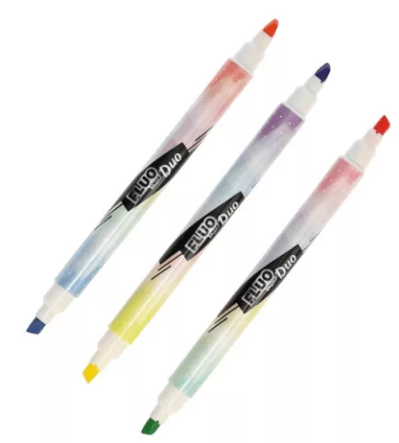 Szövegkiemelő készlet, 3/6 db-os, kétvégű, 1-5 mm, Maped Fluo Peps Duo, 6 különböző pasztell szín