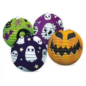   Halloween mintás gömb alakú papírlampion, 25 cm átmérő, 4 féle változat (LED nélkül)
