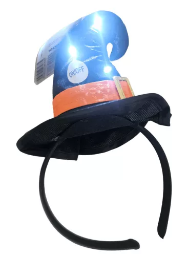 Halloweeni fejpánt, LED-es kalappal (villogó)