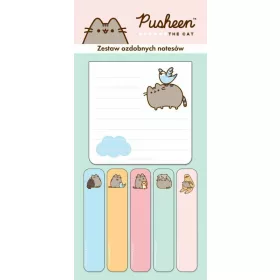   Pusheen cicás jegyzettömb-, jelölőcímke készlet, 6 db-os