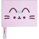 Pusheen cicás napló plüss borítóval, A/5 fekvő, 96 lapos, vonalas, 70g papír, lila