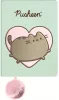 Pusheen cicás napló plüss borítóval, A/5, 96 lapos, vonalas, 70g papír, zöld