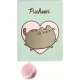 Pusheen cicás napló plüss borítóval, A/5, 96 lapos, vonalas, 70g papír, zöld