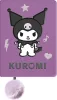 Kuromi napló plüss borítóval, A/5, 96 lapos, vonalas, 70g papír, lila