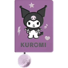   Kuromi napló plüss borítóval, A/5, 96 lapos, vonalas, 70g papír, lila