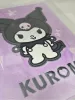 Kuromi napló plüss borítóval, A/5, 96 lapos, vonalas, 70g papír, lila