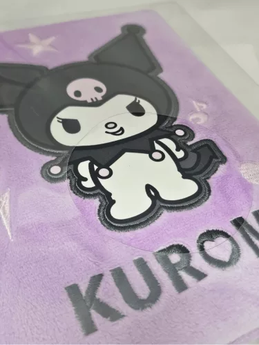 Kuromi napló plüss borítóval, A/5, 96 lapos, vonalas, 70g papír, lila