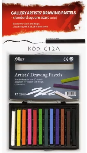 Rajzkréta, pittkréta 12 db-os szett, alapszín, Mungyo Artists' Drawing Pastel C-12A