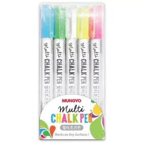   Krétamarker, krétafilc táblákhoz, üveghez (ablakkréta), 5 db-os szett, Mungyo Chalk Pen