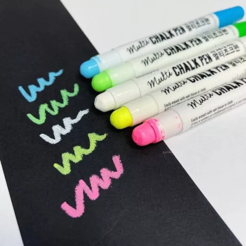 Krétamarker, krétafilc táblákhoz, üveghez (ablakkréta), 5 db-os szett, Mungyo Chalk Pen