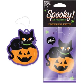   Autóillatosító, fekete macska és tök, Halloween (fűszeres tök illat)