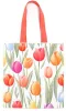 Tulipán mintás bevásárlótáska, 40x38cm