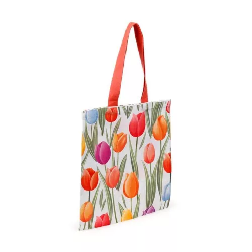 Tulipán mintás bevásárlótáska, 40x38cm
