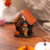 Halloweeni dekor házikó, LED-es, narancssárga, tök és szellem, Trick or Treat