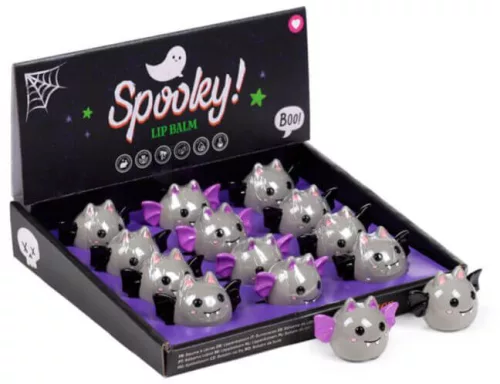 Halloweeni ajakbalzsam, denevér, kísérteties Spooky, kétféle