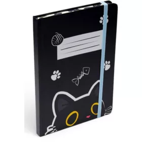   Cicás notesz, A/5, vonalas, 60 lapos, Lucky, a fekete macska