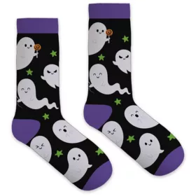   Halloweeni zokni, zsugorított varázszokni szellem mintával, kísérteties Spooky (EU36-38 és 39-41 méret)