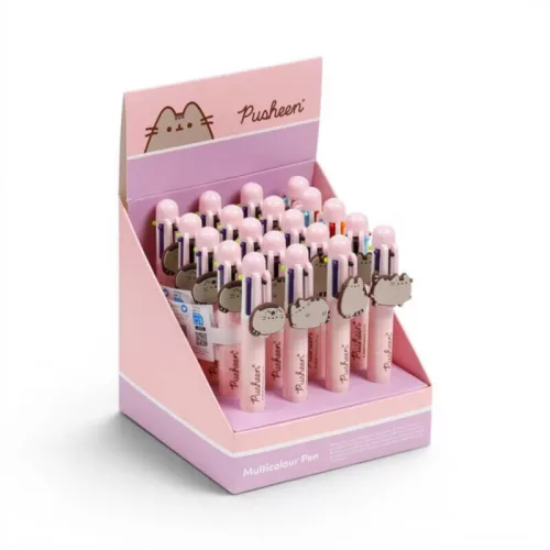 Pusheen cicás többszínű toll (6 szín), Pusheen figuradísszel, többféle