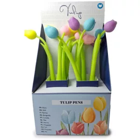 Tulipán formájú zseléstoll, fekete tintával, többféle
