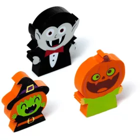   Radír Halloweeni, 3 db/szett (boszorkány, vámpír és tök)