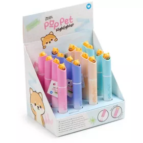   Szövegkiemelő toll kiugró figurával, Shiba Inu Kutya, Édes Állatok - ADORAMALS