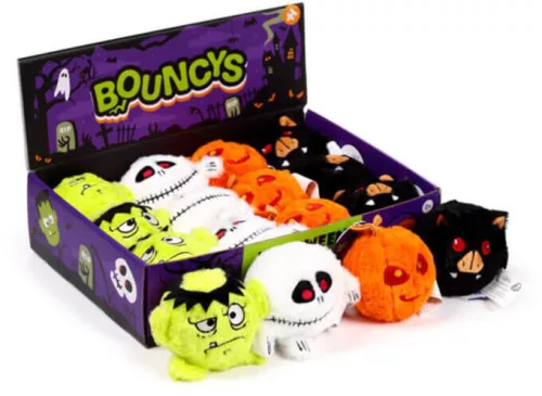 Pattogó plüss labda, halloweeni figurák, kísérteties Spooky, többféle