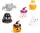 Halloweeni zsákbamacska felhúzhatós játék, kísérteties Spooky, 6 féle változat