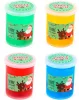 Slime 7cm-es műanyag palackban, karácsonyi figurával, 4 féle változat