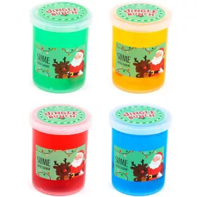   Slime 7cm-es műanyag palackban, karácsonyi figurával, 4 féle változat