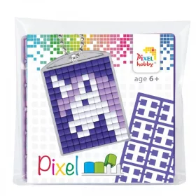   Pixel kulcstartókészítő szett 1 kulcstartó alaplappal, 3 színnel, unikornis