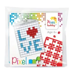   Pixel kulcstartókészítő szett 1 kulcstartó alaplappal, 3 színnel, Love