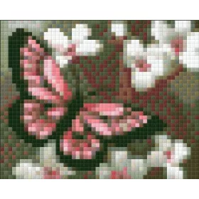   Pixel szett 1 normál alaplappal, színekkel, pillangó virágokkal (801003)