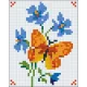 Pixel szett 1 normál alaplappal, színekkel, sárga pillangó (801086)
