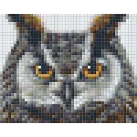   Pixel szett 1 normál alaplappal, színekkel, bagoly (801307)