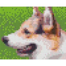 Pixel szett 1 normál alaplappal, színekkel, kutya (801311)