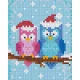 Pixel szett 1 normál alaplappal, színekkel, baglyok télen (801418)