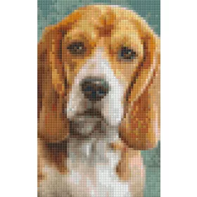   Pixel szett 2 normál alaplappal, színekkel, kutya, basset hound (802092)